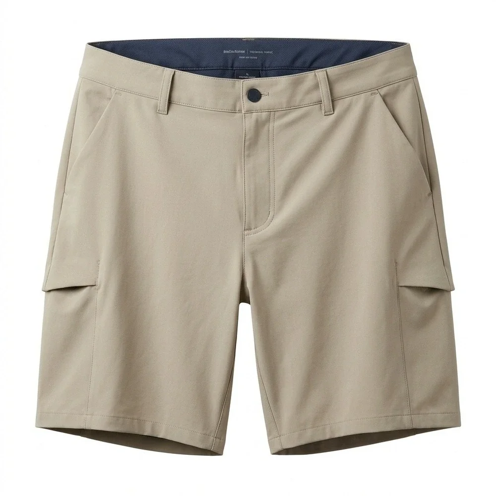 32 Degrees Cool Shorts Mens 38 Tech Cargo Khaki Tan Solid Regular 8 Inseam